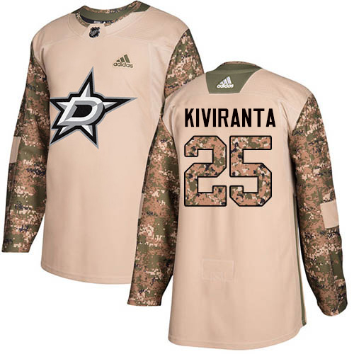 Adidas Men Dallas Stars #25 Joel Kiviranta Camo Authentic 2017 Veterans Day Stitched NHL Jersey